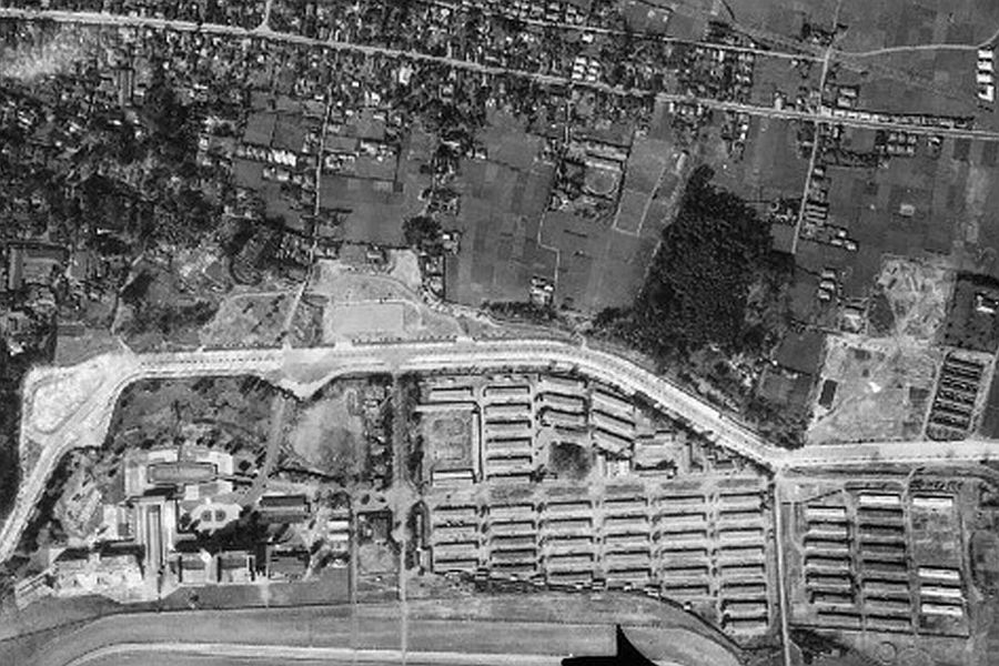 八幡町、日吉町周辺航空写真1948