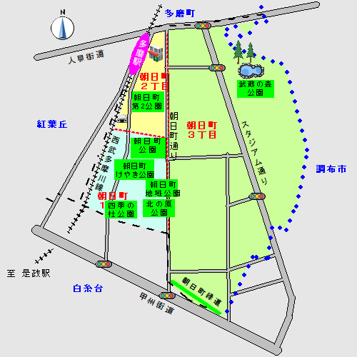 朝日町公園マップ
