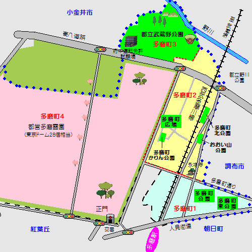 多磨町公園マップ