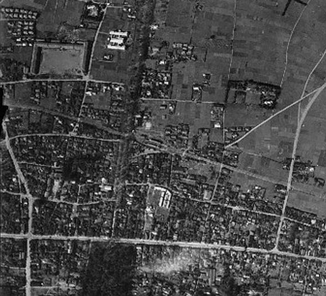 府中駅周辺航空写真1948