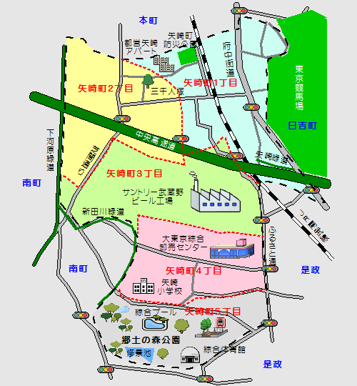 矢崎町マップ